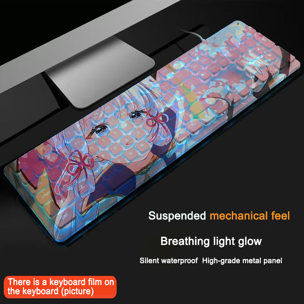 Gaming Accessories Cute - Игровая клавиатура на 104 клавиши Genshin
