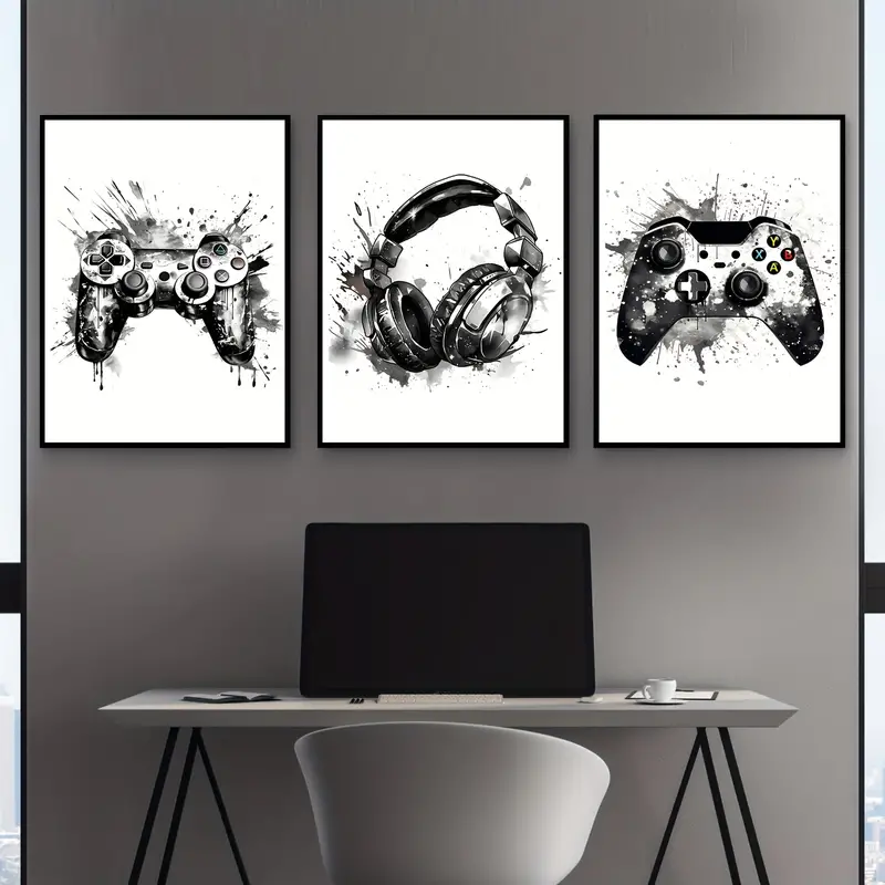 Gaming Accessories Decor - 3 безрамочных холста с картинами, 3