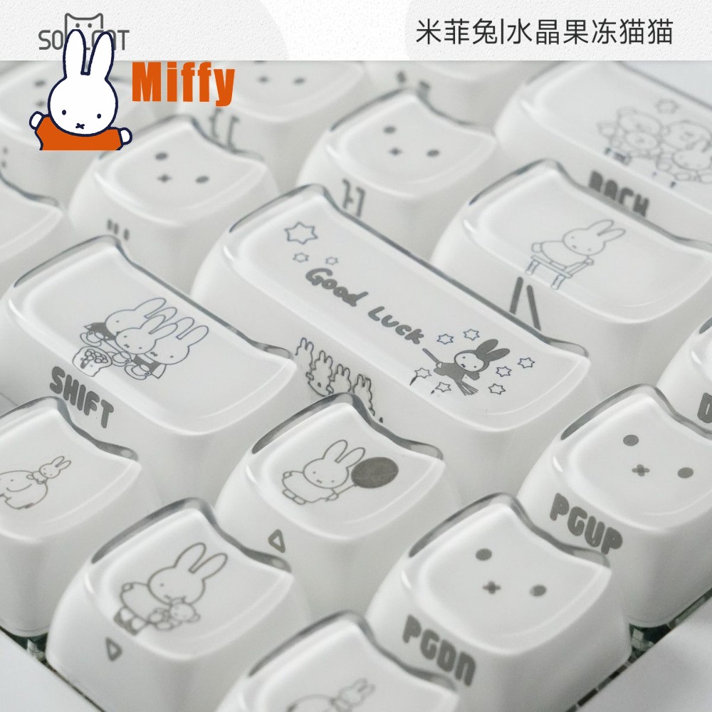 Gaming Accessories Kawaii - Милые кейкапы Miffy: кристальные, с кроликом