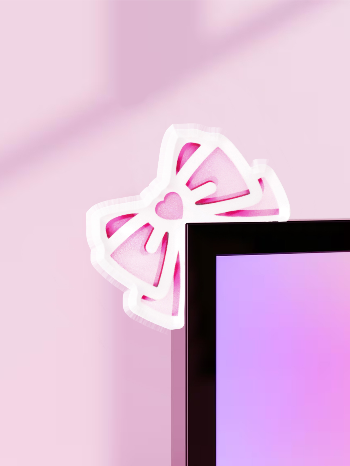Kawaii Bow Monitor Decor Розов – обзор и цена Gaming Accessories Kawaii